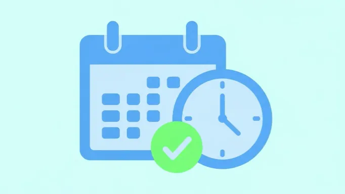 우체국 수련원 예약 시스템 달력 아이콘과 체크마크