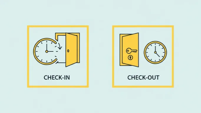 체크인 체크아웃 시간과 규칙 아이콘