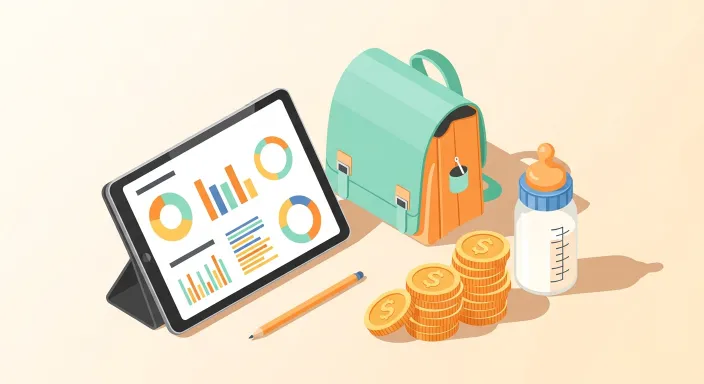 2026년 부모급여와 아동수당 등 육아지원금 요약표를 설명하는 일러스트