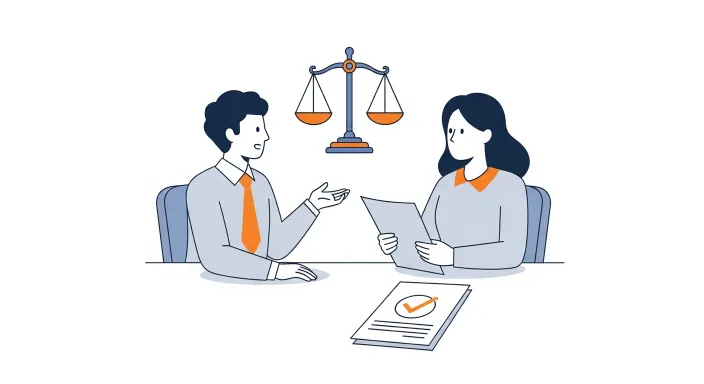 노무 상담을 받는 일러스트