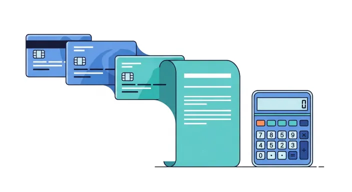 세금 서류와 0을 강조한 아이콘, 방패 모양 아이콘이 함께 있는 일러스트