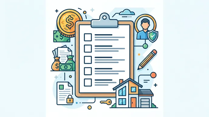 사업자 휴업·폐업 후 세금, 4대보험, 계약 정리를 표시한 체크리스트 일러스트