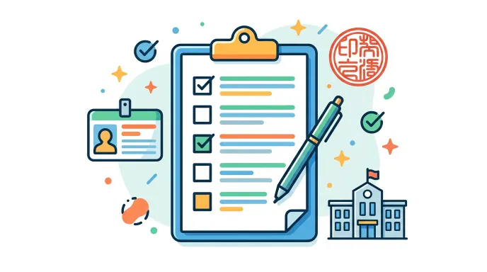 인감증명서 대리 발급을 위해 준비해야 할 서류를 체크리스트로 정리한 일러스트