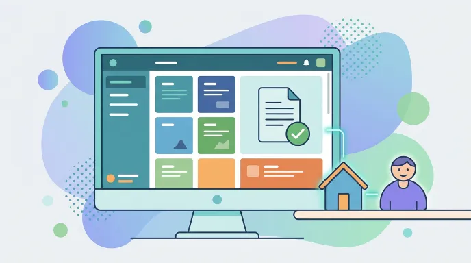 온라인 시스템 화면에서 친양자 입양관계증명서를 선택해 발급받는 과정을 나타낸 일러스트