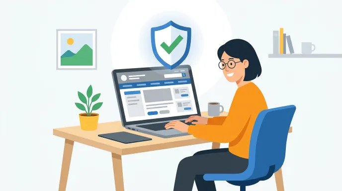 온라인으로 조상 땅 찾기 서비스를 신청하는 모습을 나타낸 일러스트