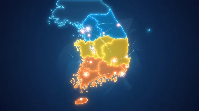 지역별 창업 세액감면율 차등 적용 권역 상징 지도