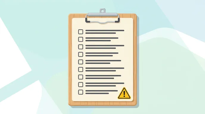 통신판매업 신고증 재발급과 주소 변경 신청 전 확인해야 할 항목을 체크리스트로 정리한 일러스트